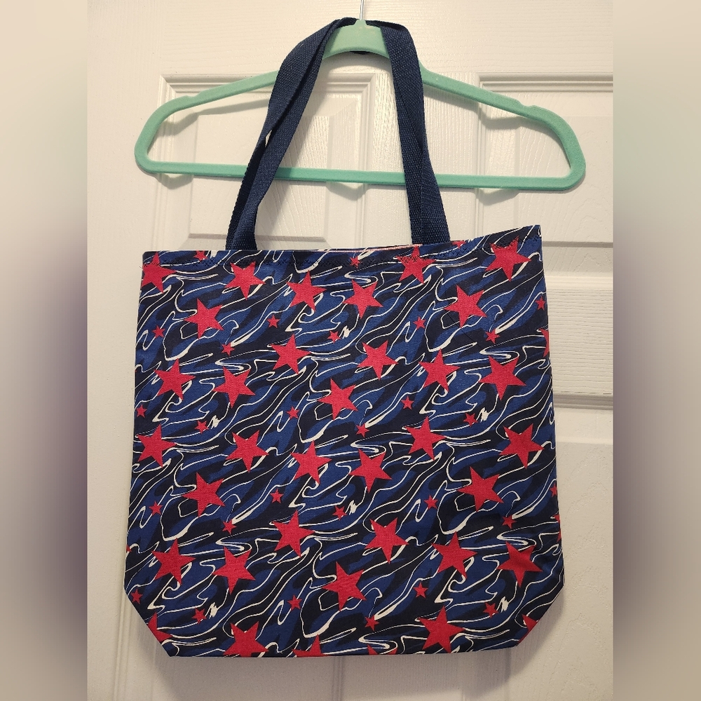 Handmade Blue/red/white Cotton Tote Bag